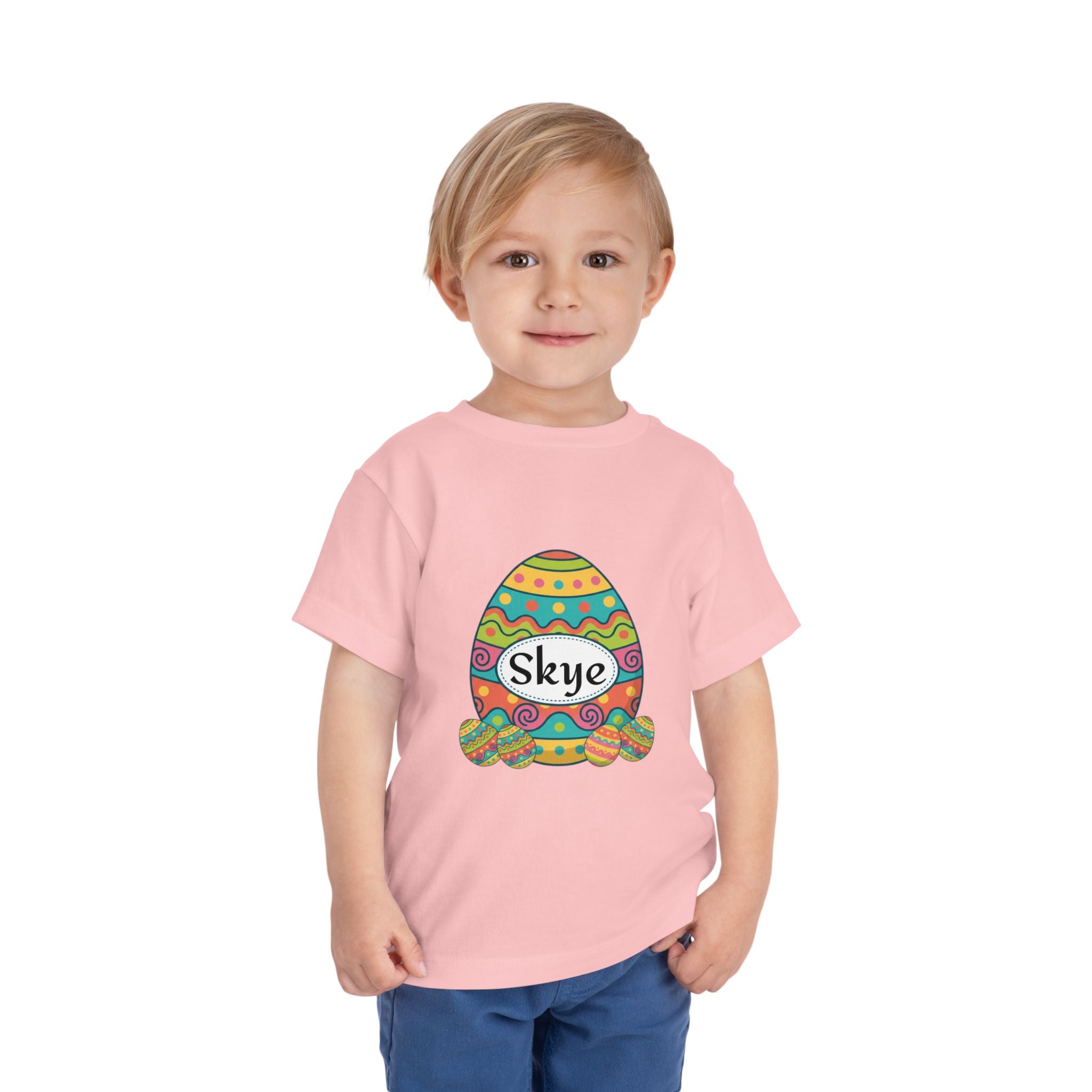 Personalized Easter Egg Toddler Tee — "Skye" Name Shirt