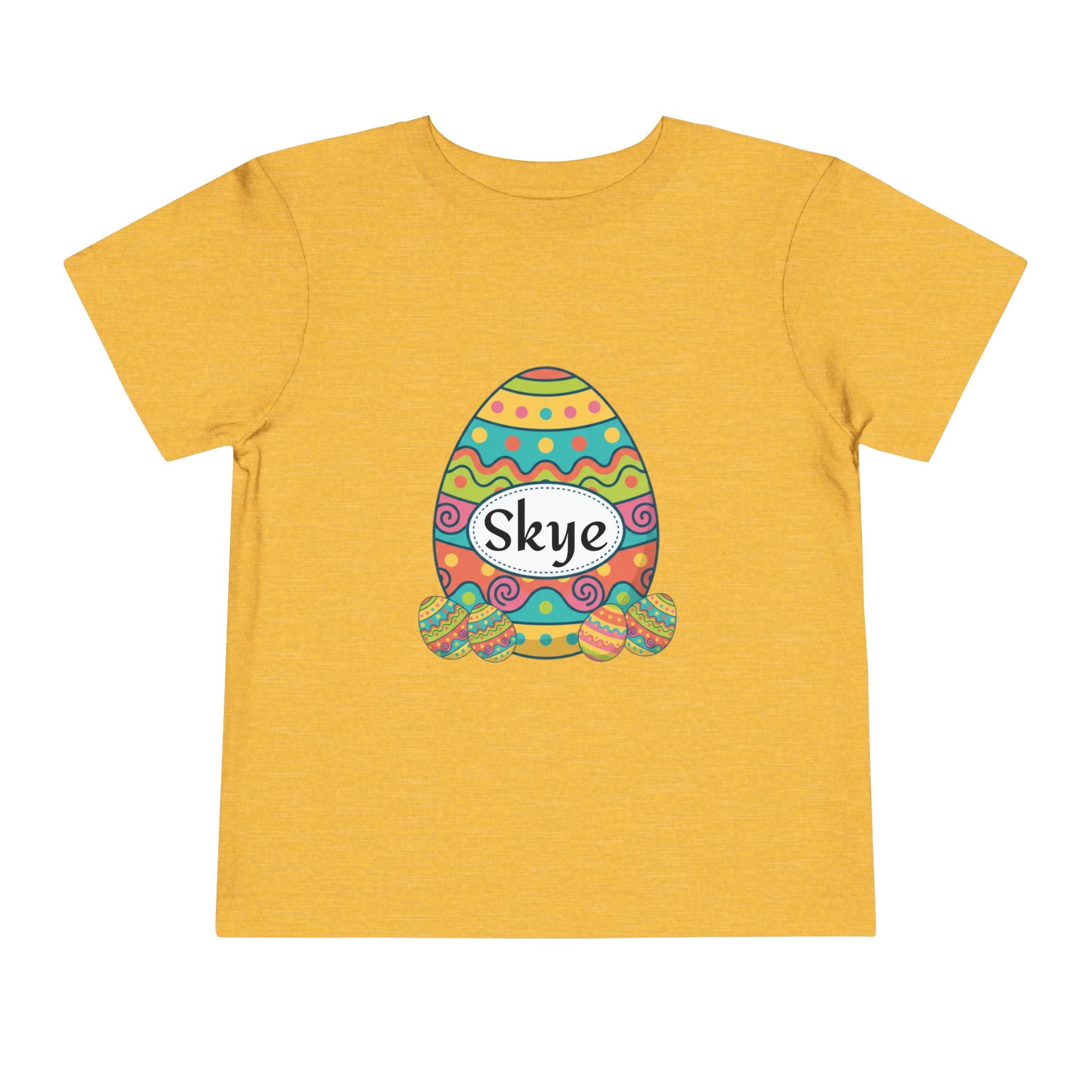 Personalized Easter Egg Toddler Tee — "Skye" Name Shirt