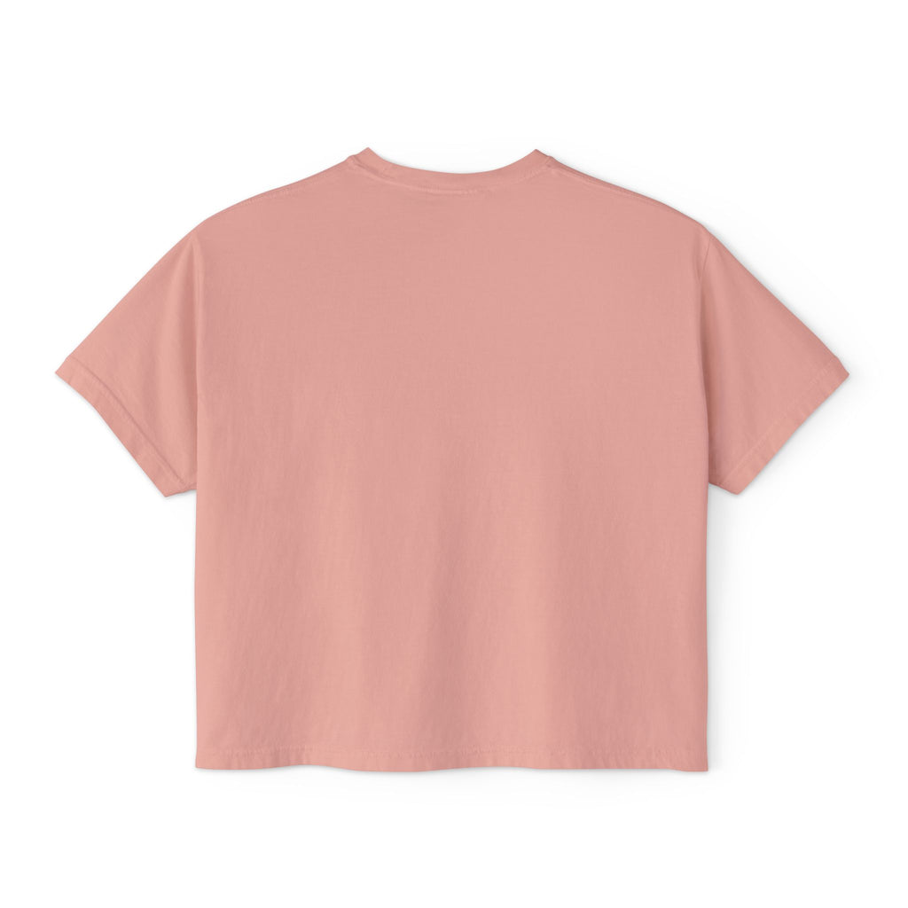 Women's Boxy Tee — 'He is Risen' Minimal Eclipse Graphic Crop Shirt