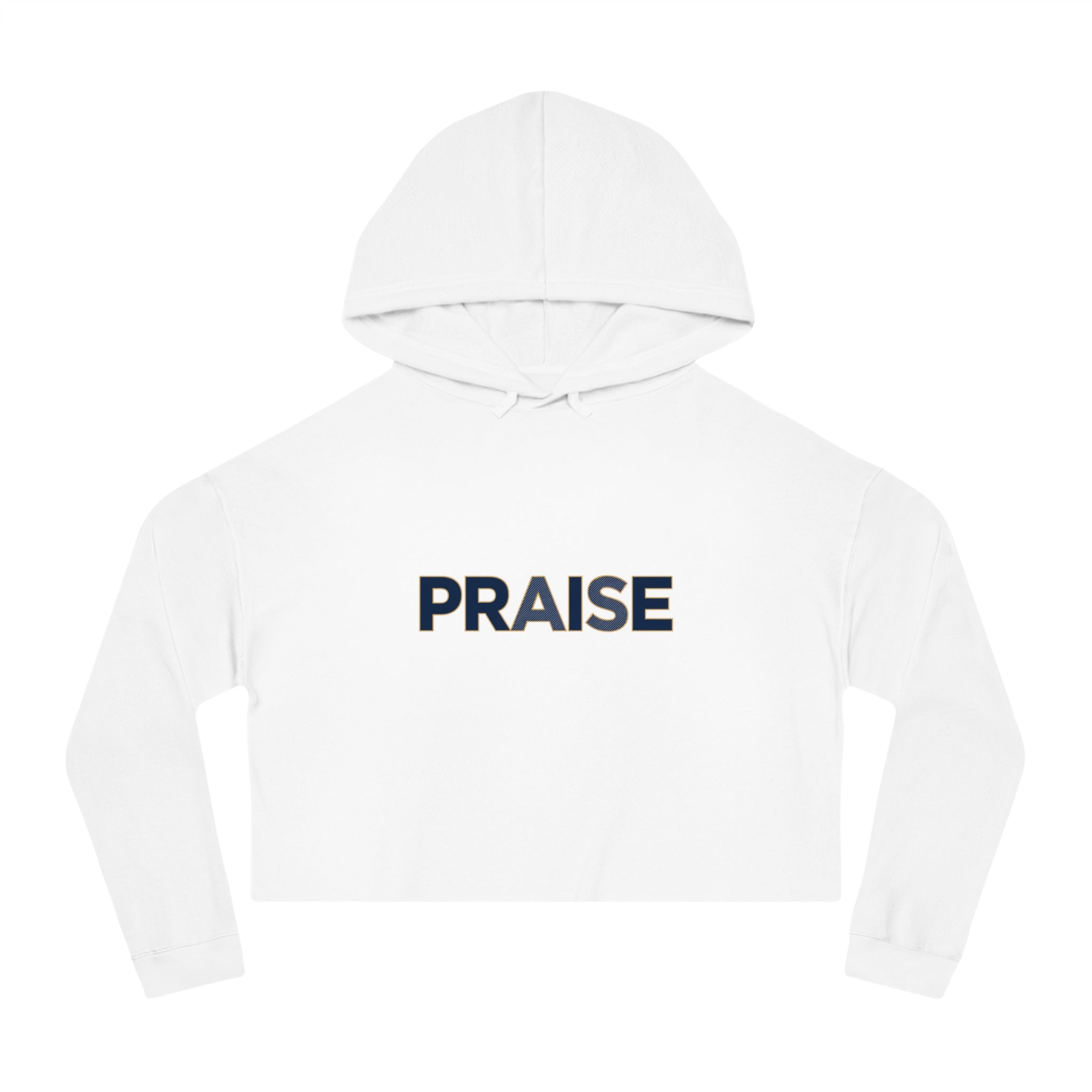 Praise Cropped Hoodie — Minimal Faith Graphic Sweatshirt