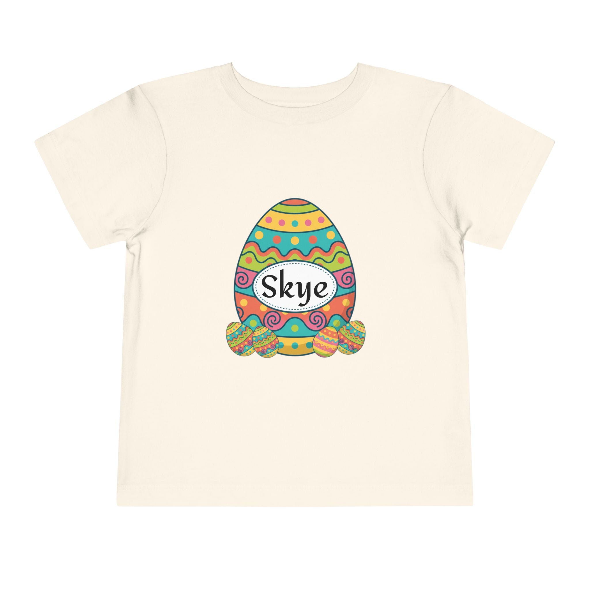 Personalized Easter Egg Toddler Tee — "Skye" Name Shirt