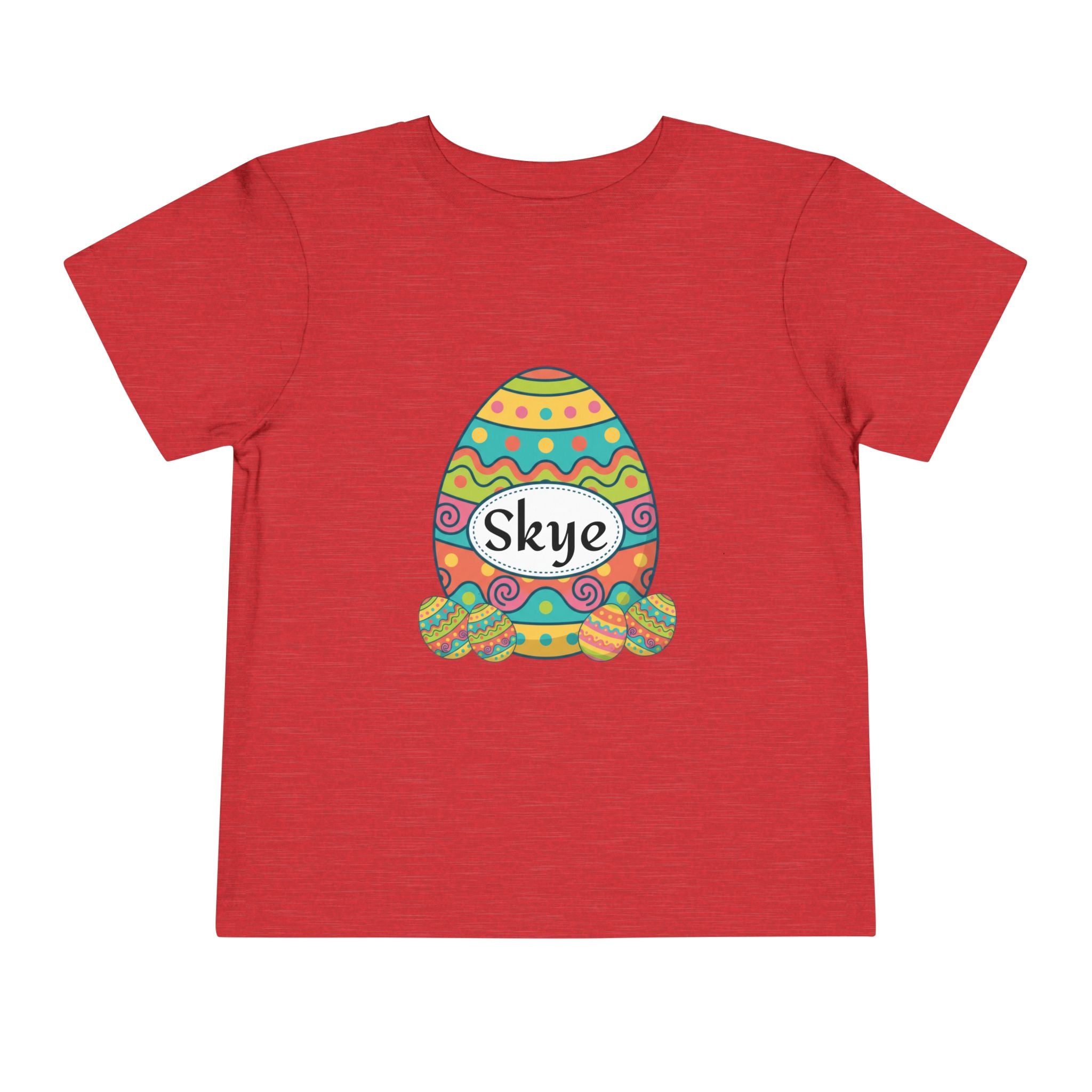 Personalized Easter Egg Toddler Tee — "Skye" Name Shirt