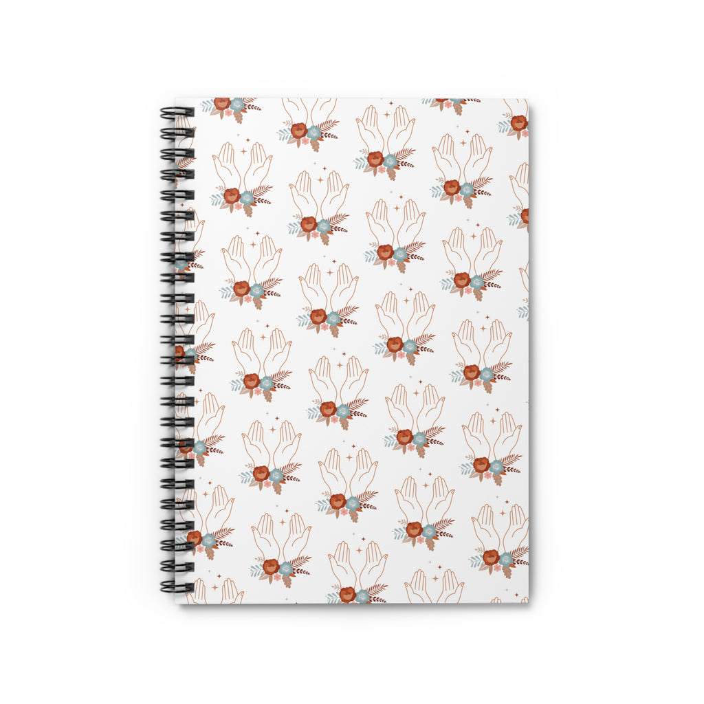 "Receiving Blessings With Open Hands" Ruled Spiral Notebook — Classic Lined Journal for Notes & School