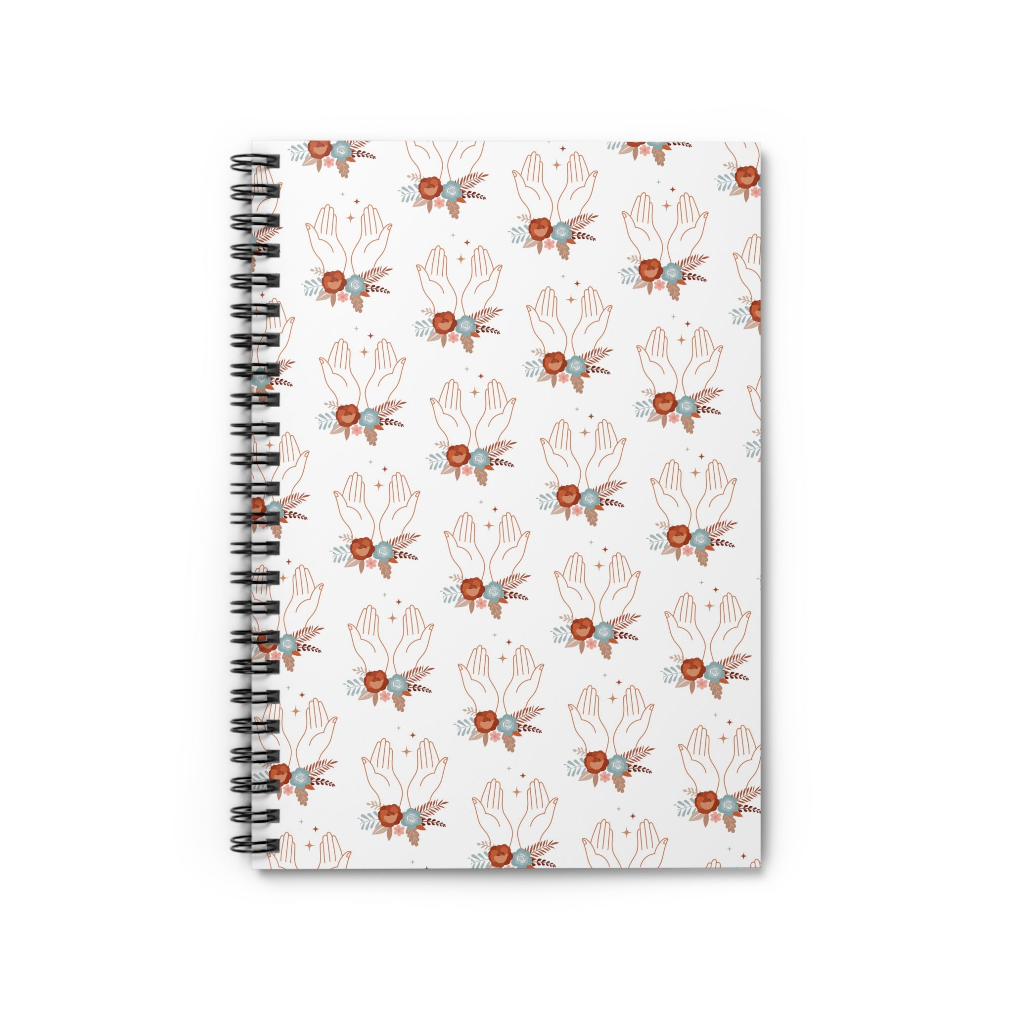 "Receiving Blessings With Open Hands" Ruled Spiral Notebook — Classic Lined Journal for Notes & School