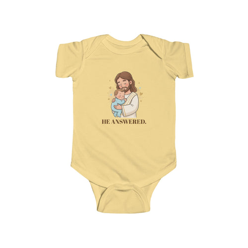 "He answered" Biblical Baby Onesie