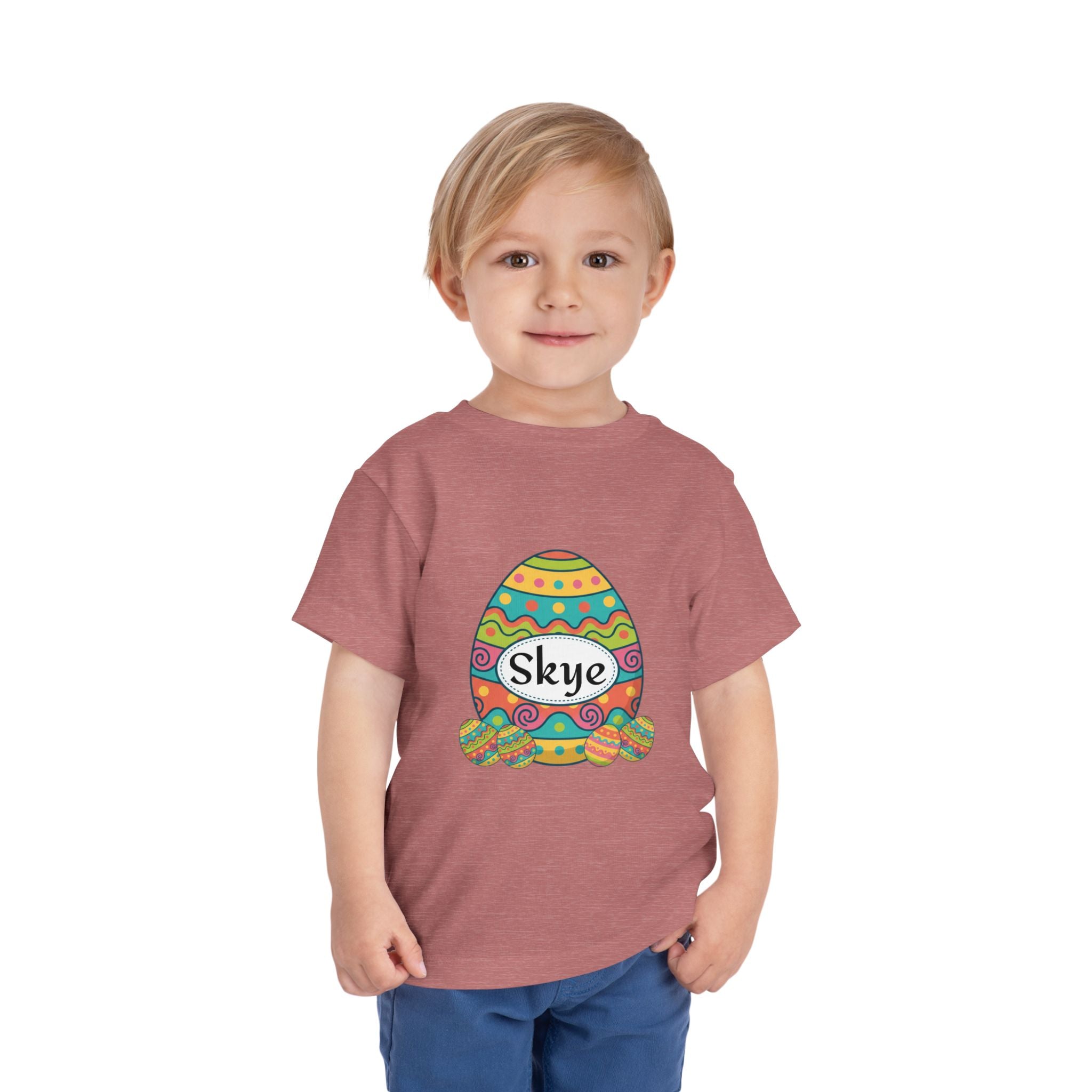Personalized Easter Egg Toddler Tee — "Skye" Name Shirt