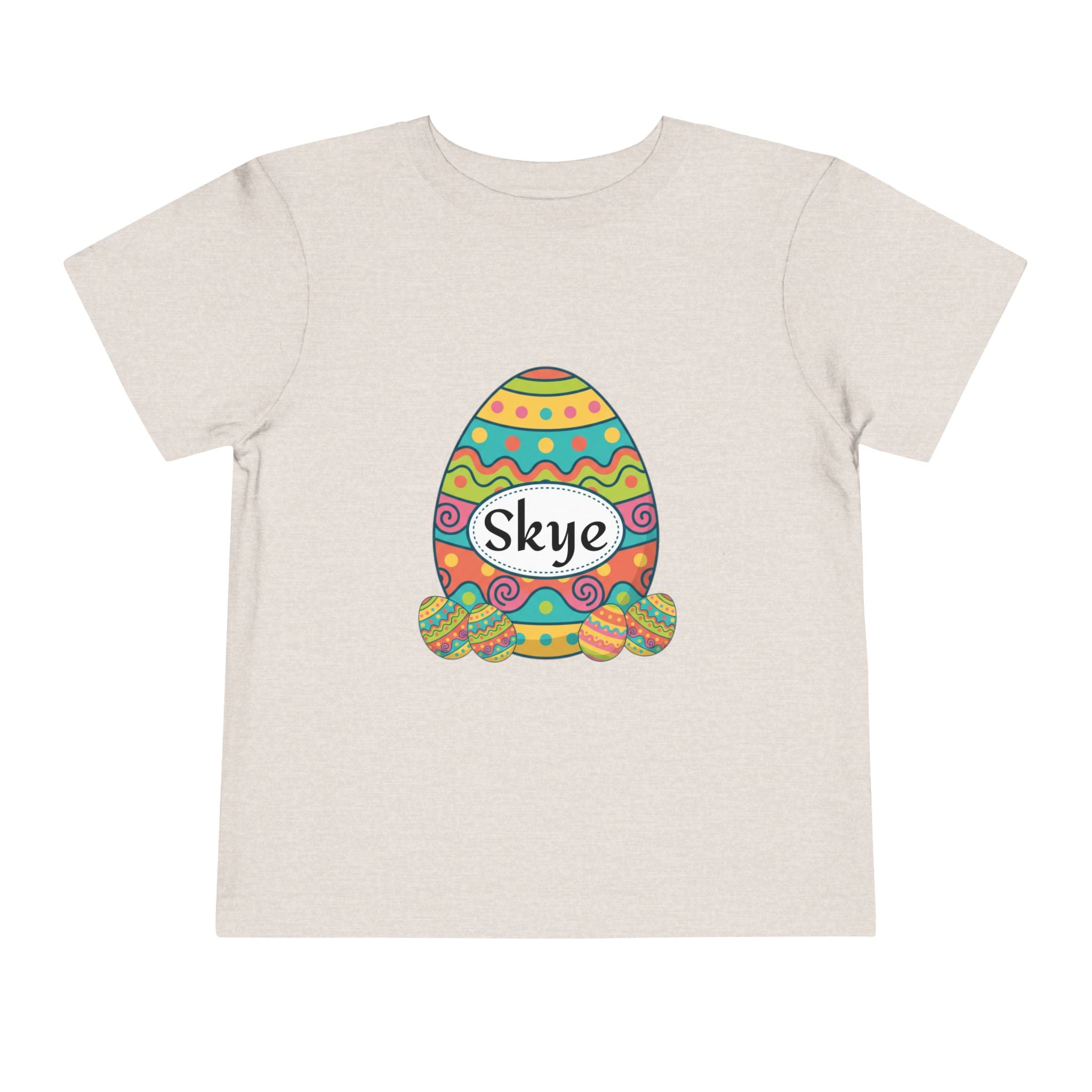 Personalized Easter Egg Toddler Tee — "Skye" Name Shirt
