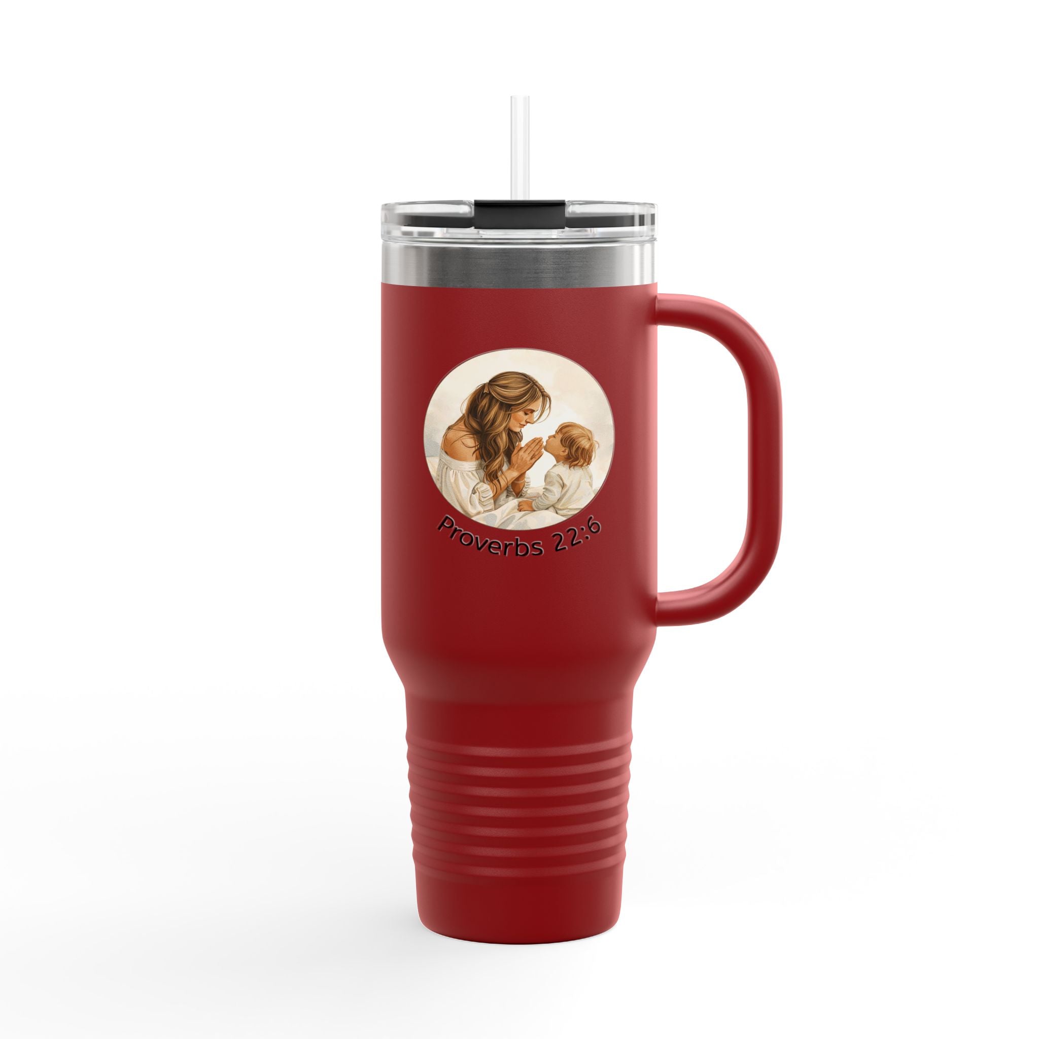 40oz Insulated Travel Mug —Illustration with “Proverbs 22:6”