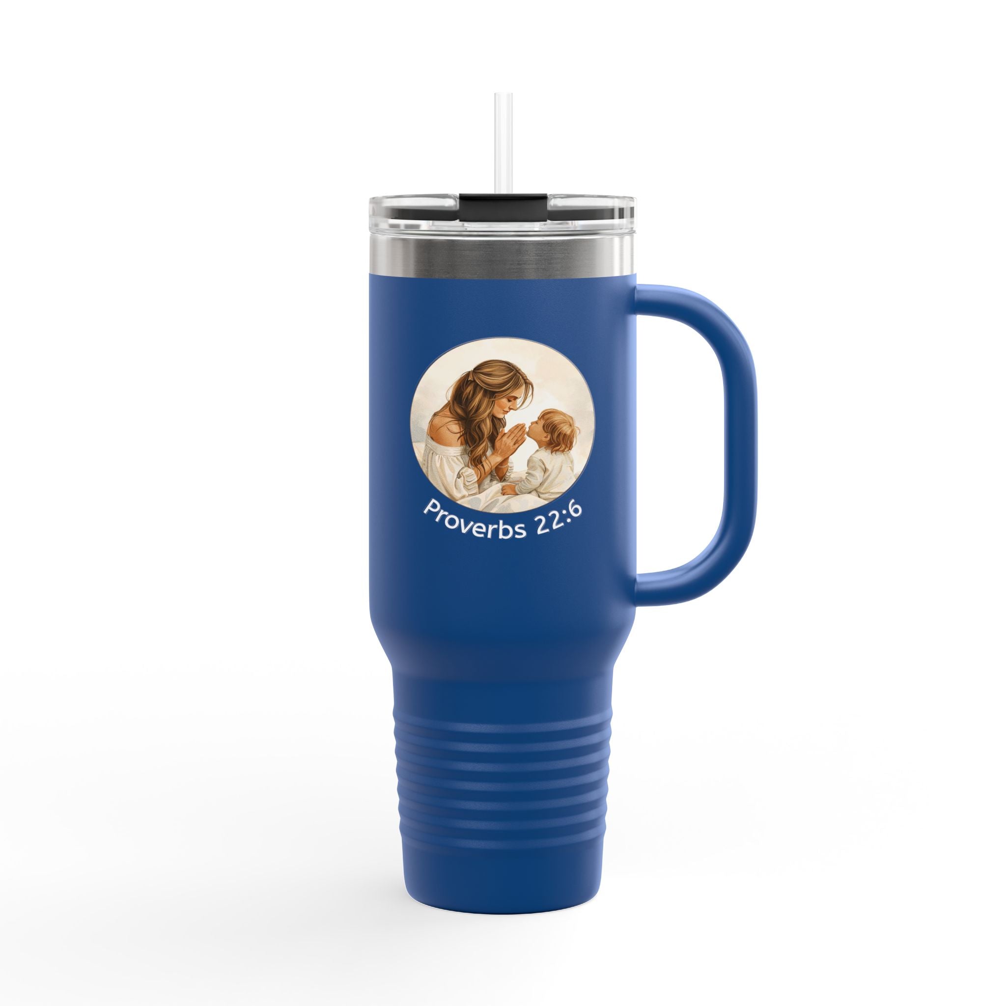 40oz Insulated Travel Mug —Illustration with “Proverbs 22:6”