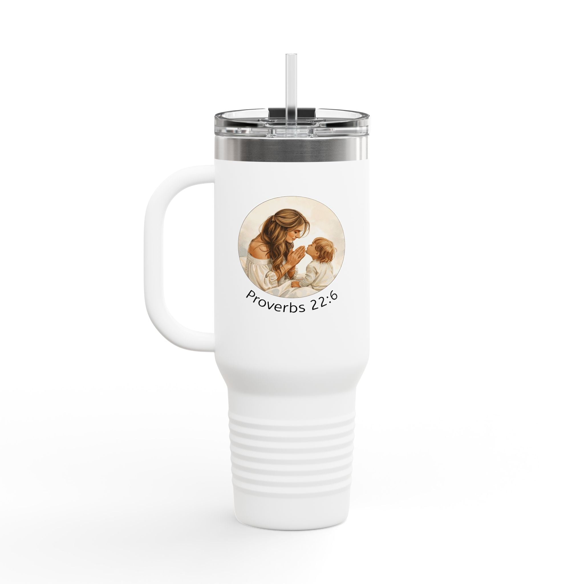 40oz Insulated Travel Mug —Illustration with “Proverbs 22:6”
