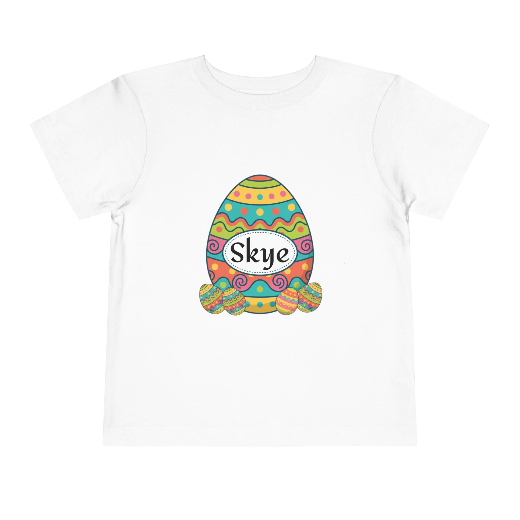 Personalized Easter Egg Toddler Tee — "Skye" Name Shirt