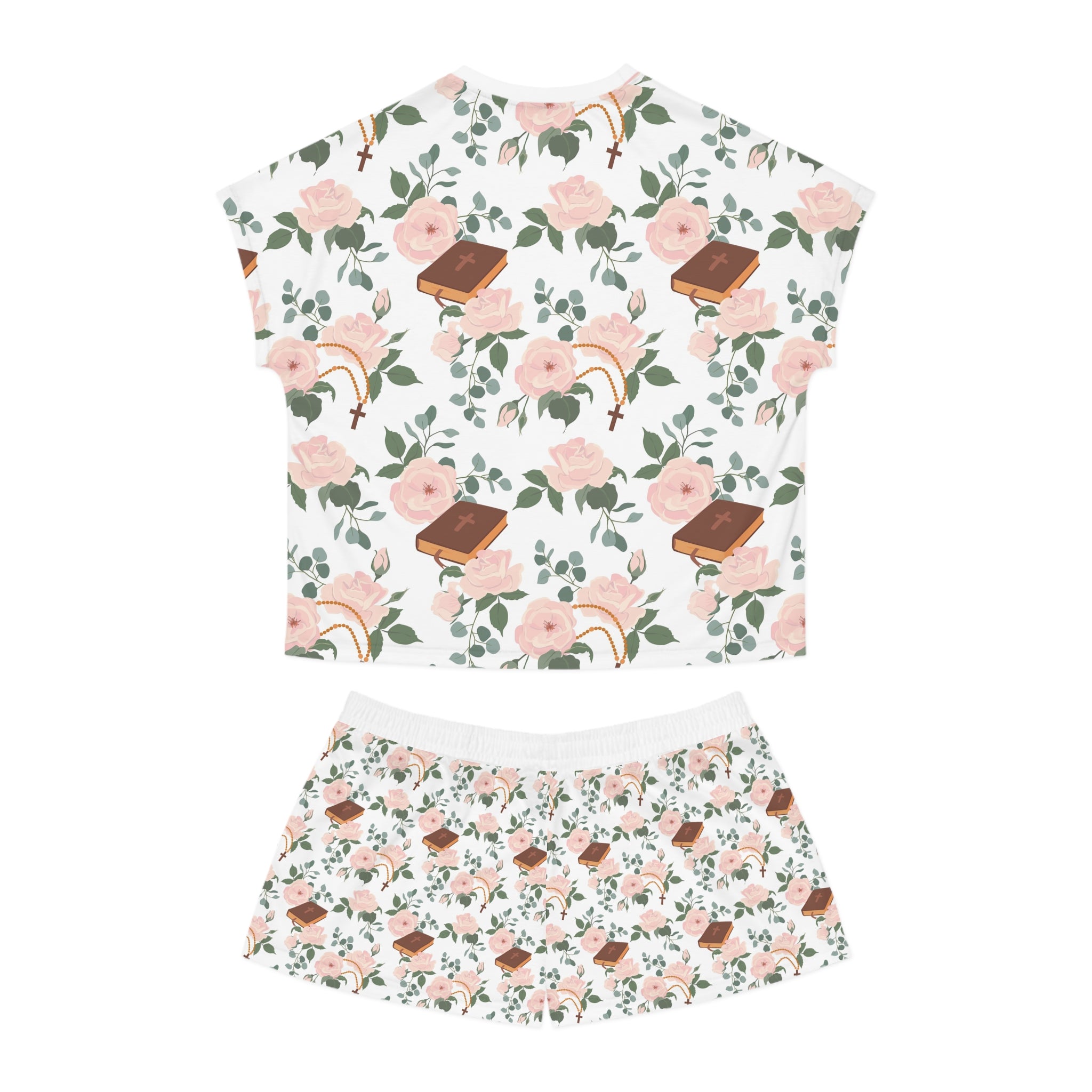 Floral Bible Print Women’s Pajama Set — John 1:1 Sleepwear