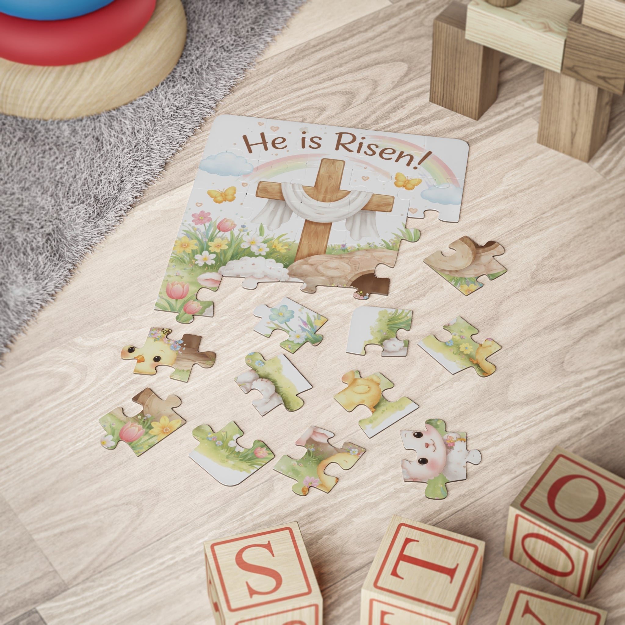 He Is Risen! Kids' Easter Puzzle — 30-Piece Christian Puzzle for Toddlers