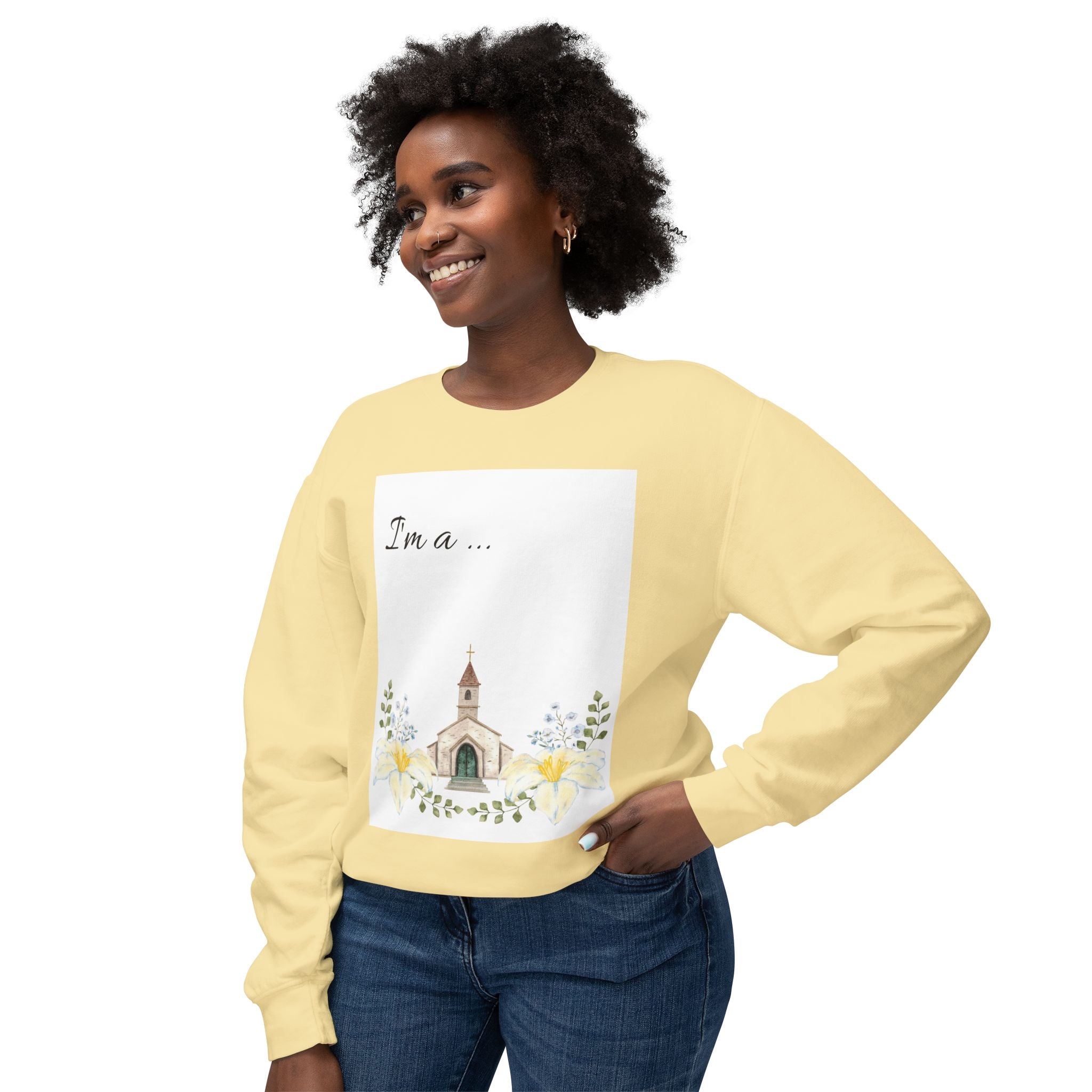 Floral Crewneck Sweatshirt — "I'm a...Christian" Faith Pullover